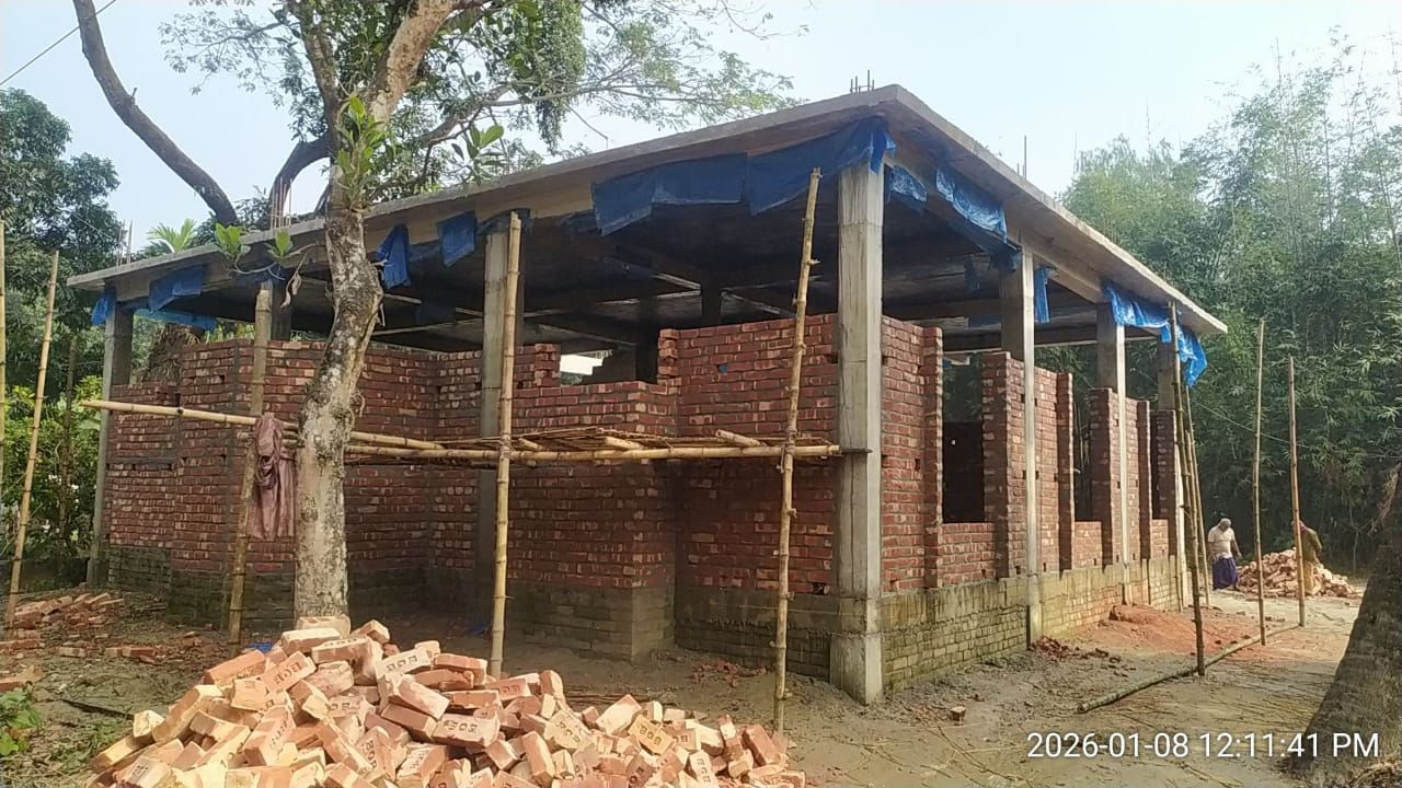 Masjid construction in Chamargacha village, Gobindaganj, Gaibandha
