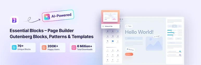 Gutenberg Essential Blocks – Page Builder for Gutenberg Blocks & Patterns WordPress plugin banner