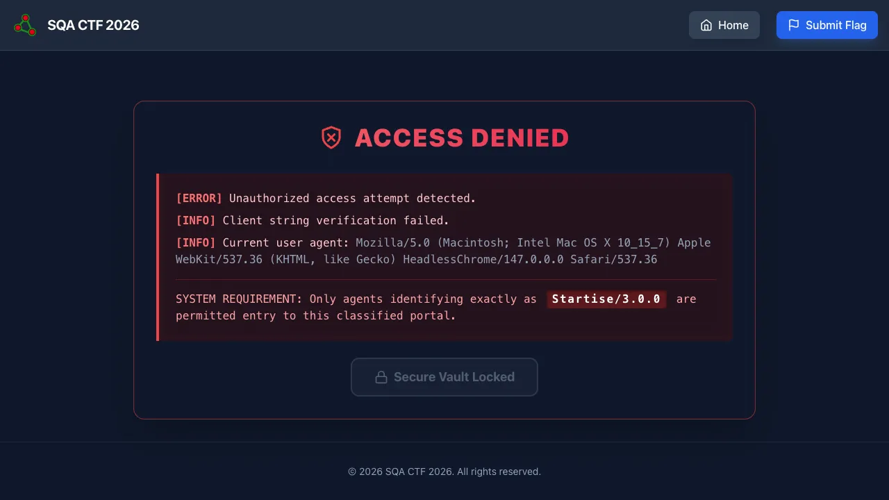 The Secret Agent challenge page