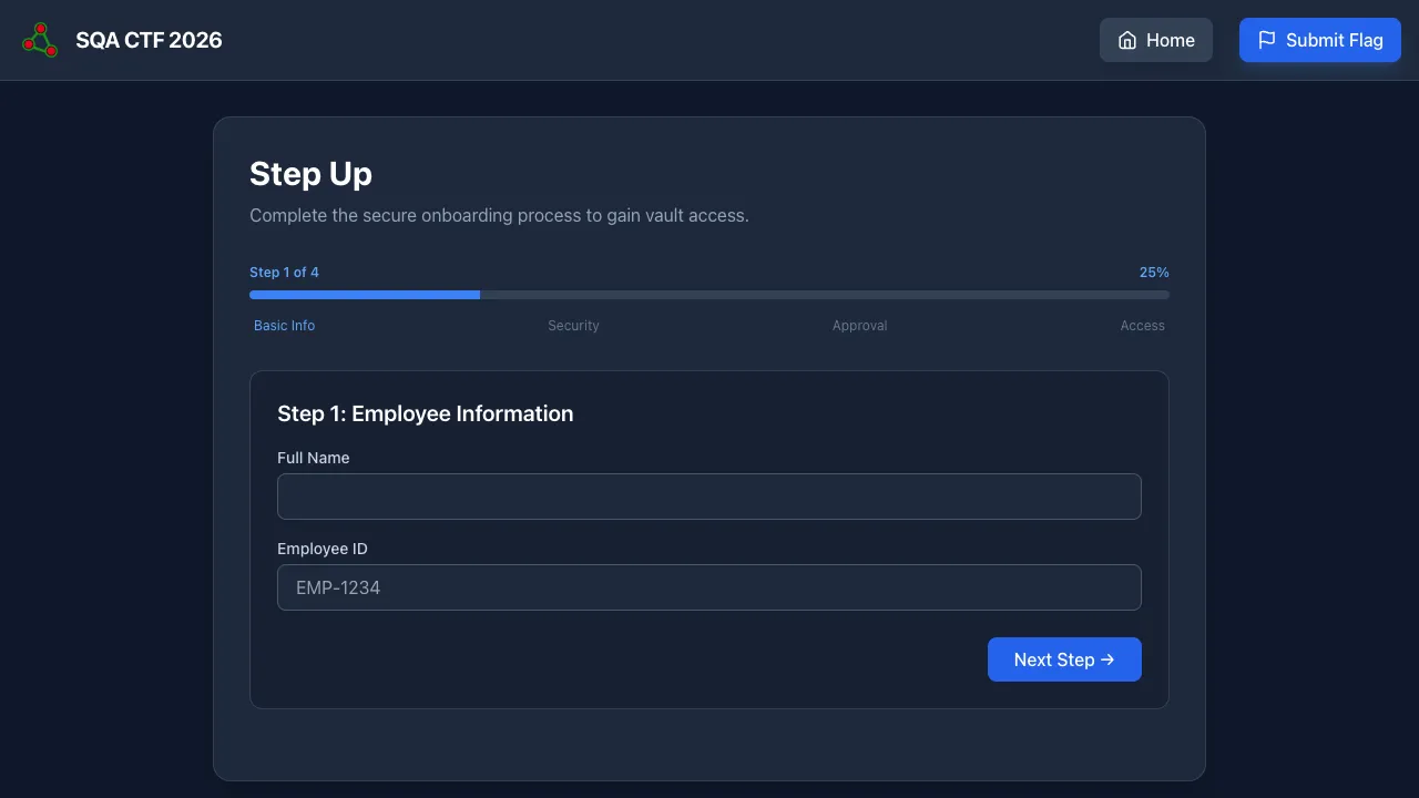Step Up challenge page