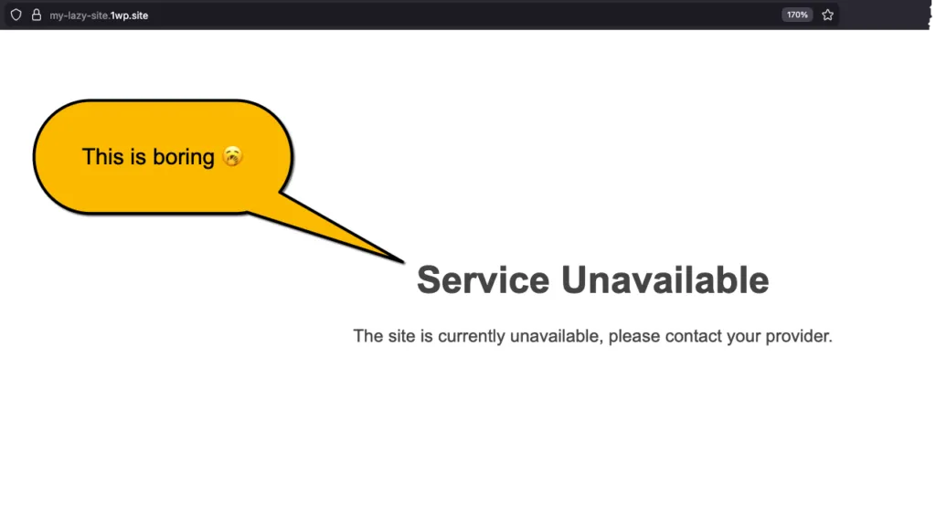 Default HTML template for disabled sites on xCloud