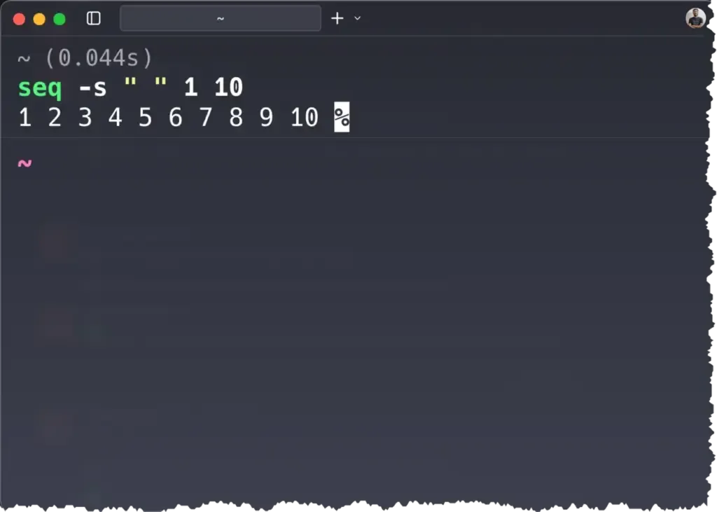 Seq 04 using custom separators